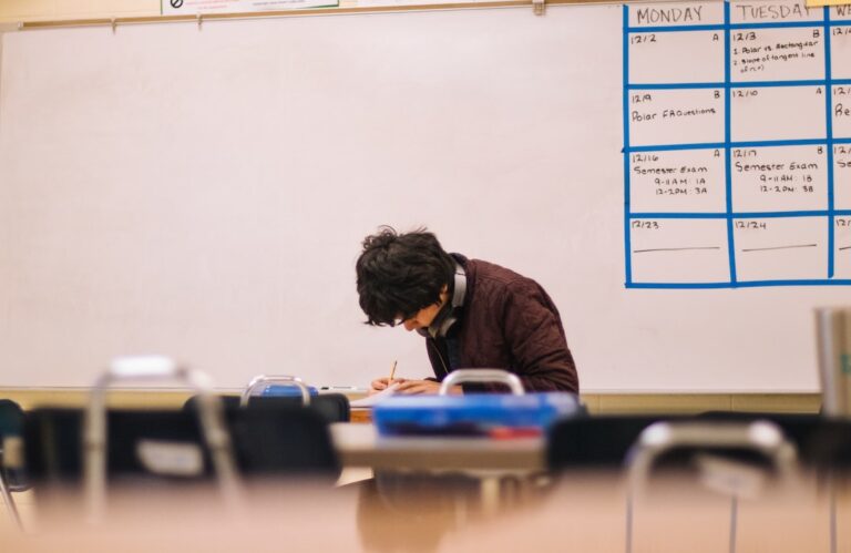 Visitor in a school